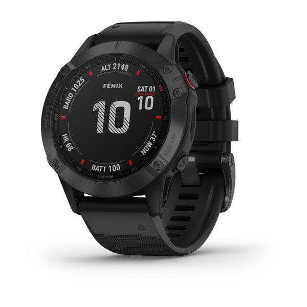 Часы Garmin Fenix 6 Pro черные с черным ремешком
